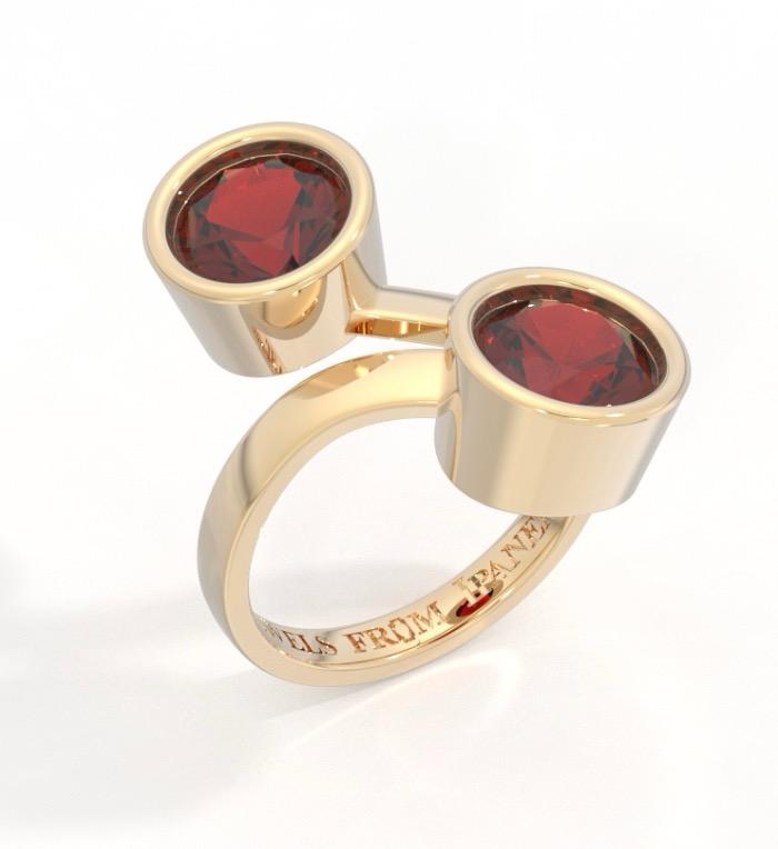 North & South Ring 18K Yellow Gold