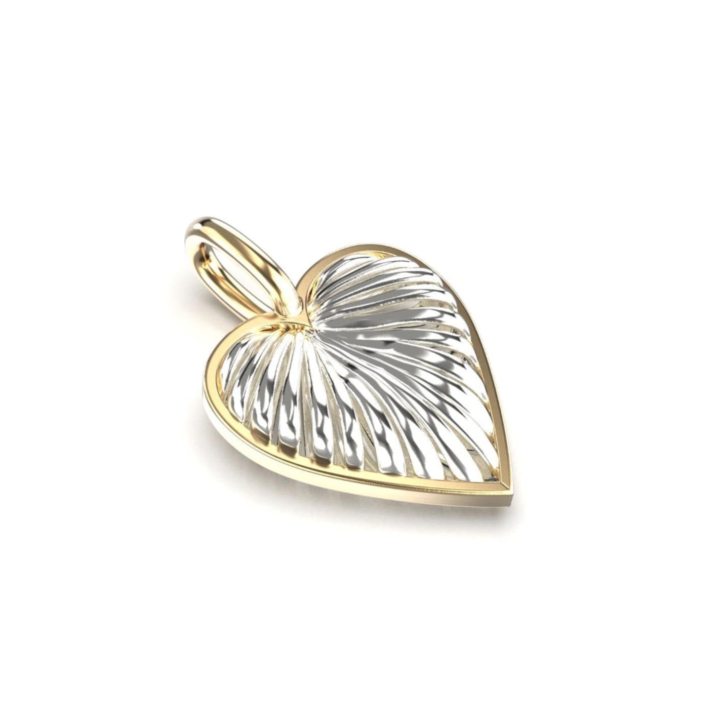Heart Silver Necklace and 18K Gold Toggle
