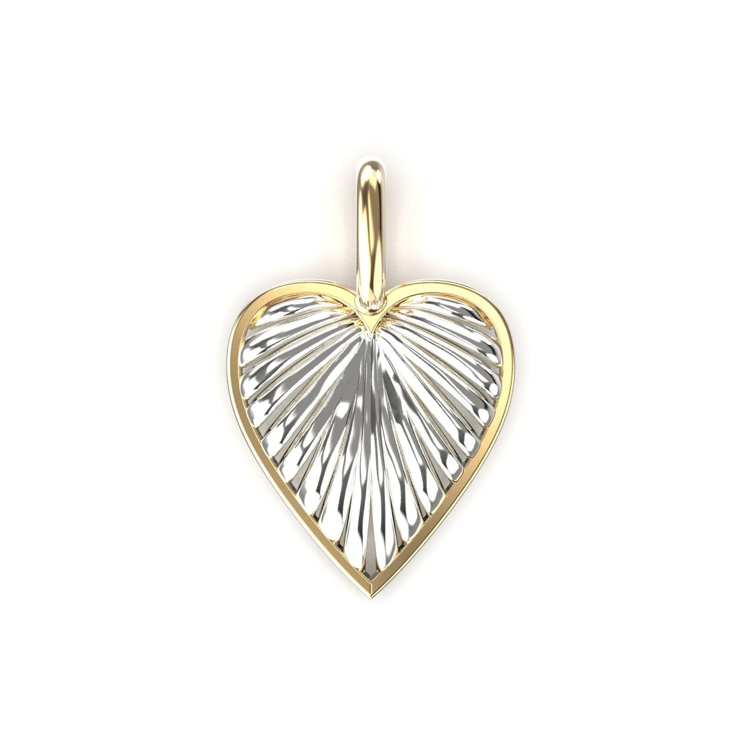 Heart Silver Necklace and 18K Gold Toggle
