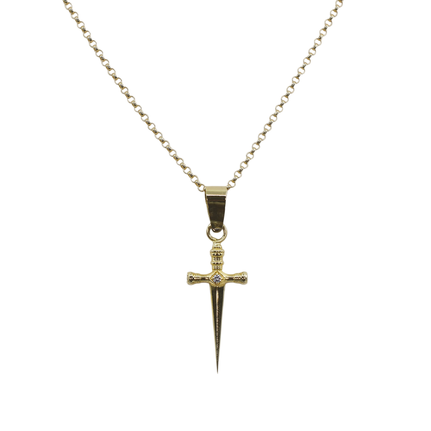São Jorge 18K Gold Sword Pendant
