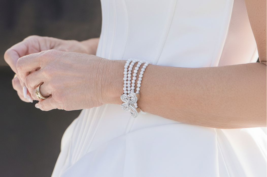Smoothed Hand with Pearl Bracelet